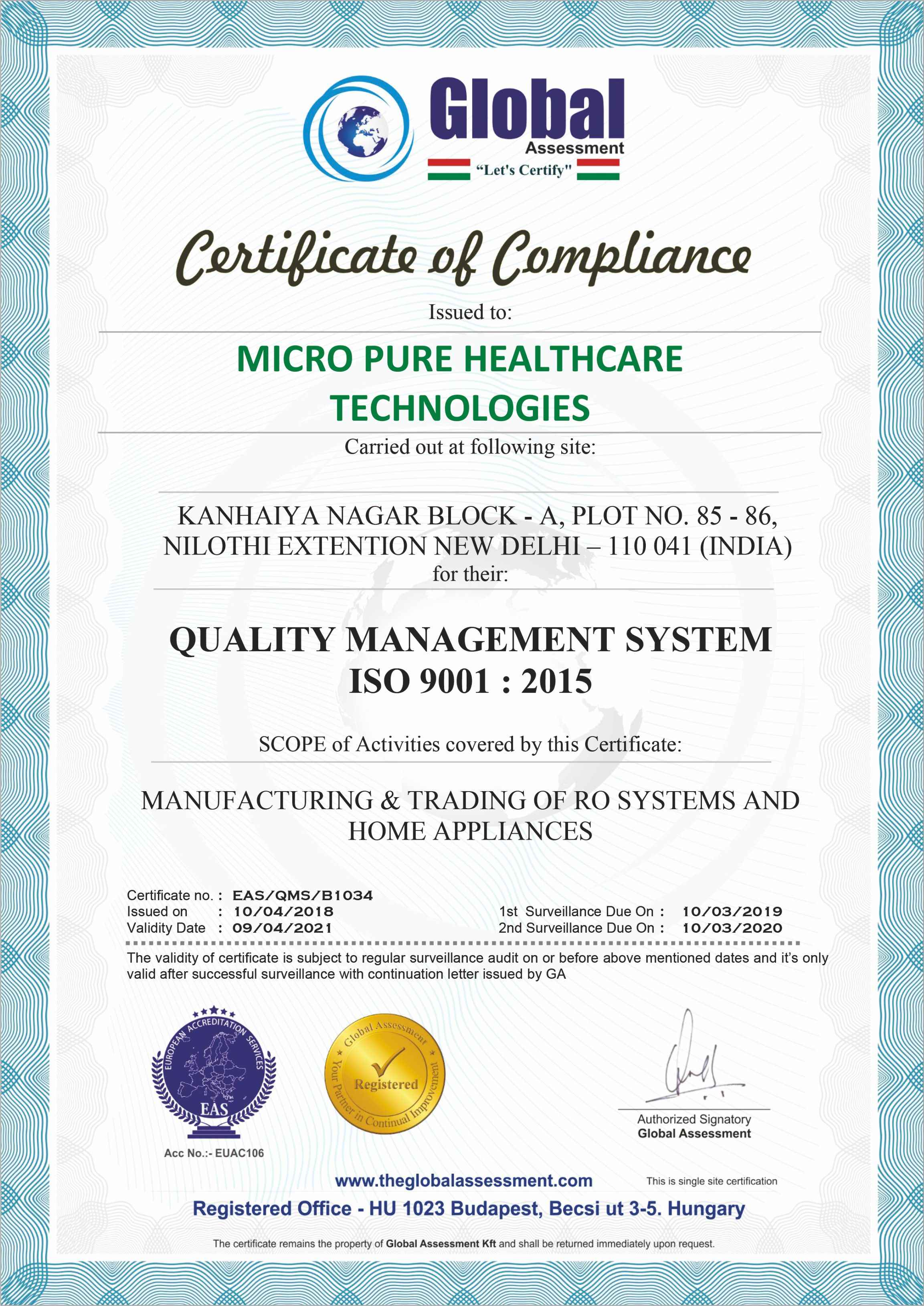 ISO 9001:2015 Quality Management System