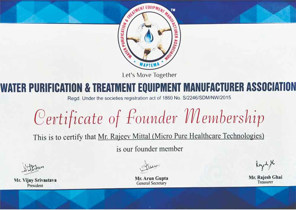 Founder Membership Certificate – WAPTEMA